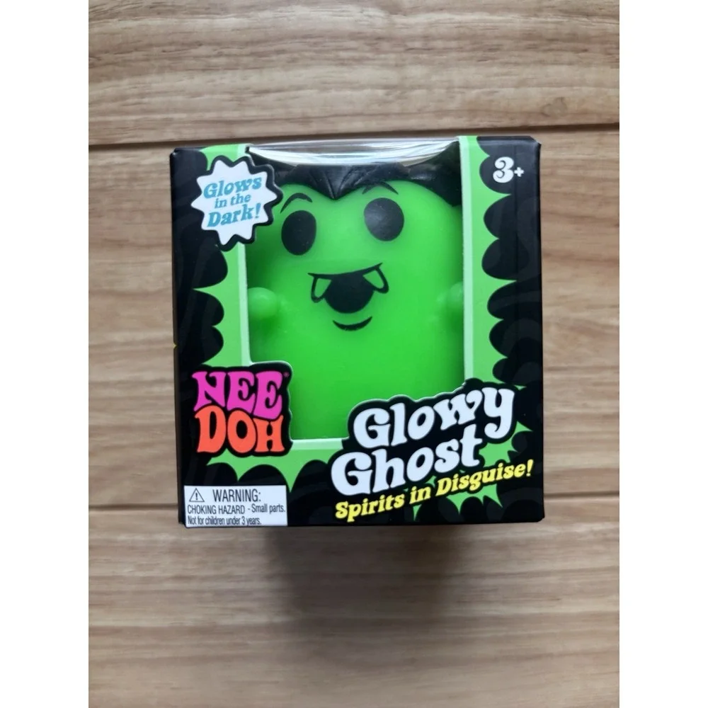 Schylling Nee Doh Glowy Ghost Green Glow-in-the-Dark Squishy Needoh RARE !
